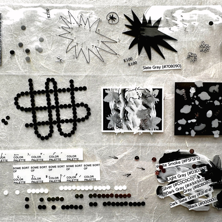 Somesortoffern - Matte Black Muted silver hot-stamped PET tape SAMPLES