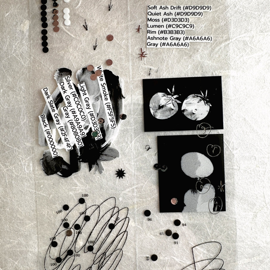 Somesortoffern - Matte Black Muted silver hot-stamped PET tape SAMPLES