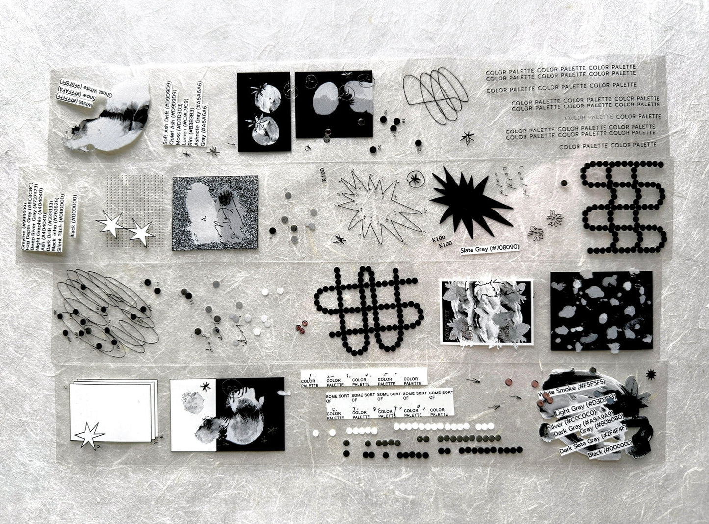 Somesortoffern - Matte Black Muted silver hot-stamped PET tape SAMPLES