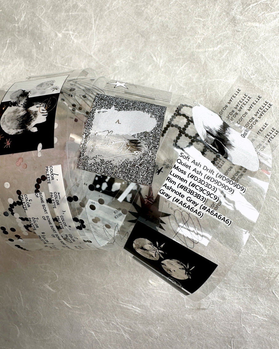 Somesortoffern - Matte Black Muted silver hot-stamped PET tape SAMPLES