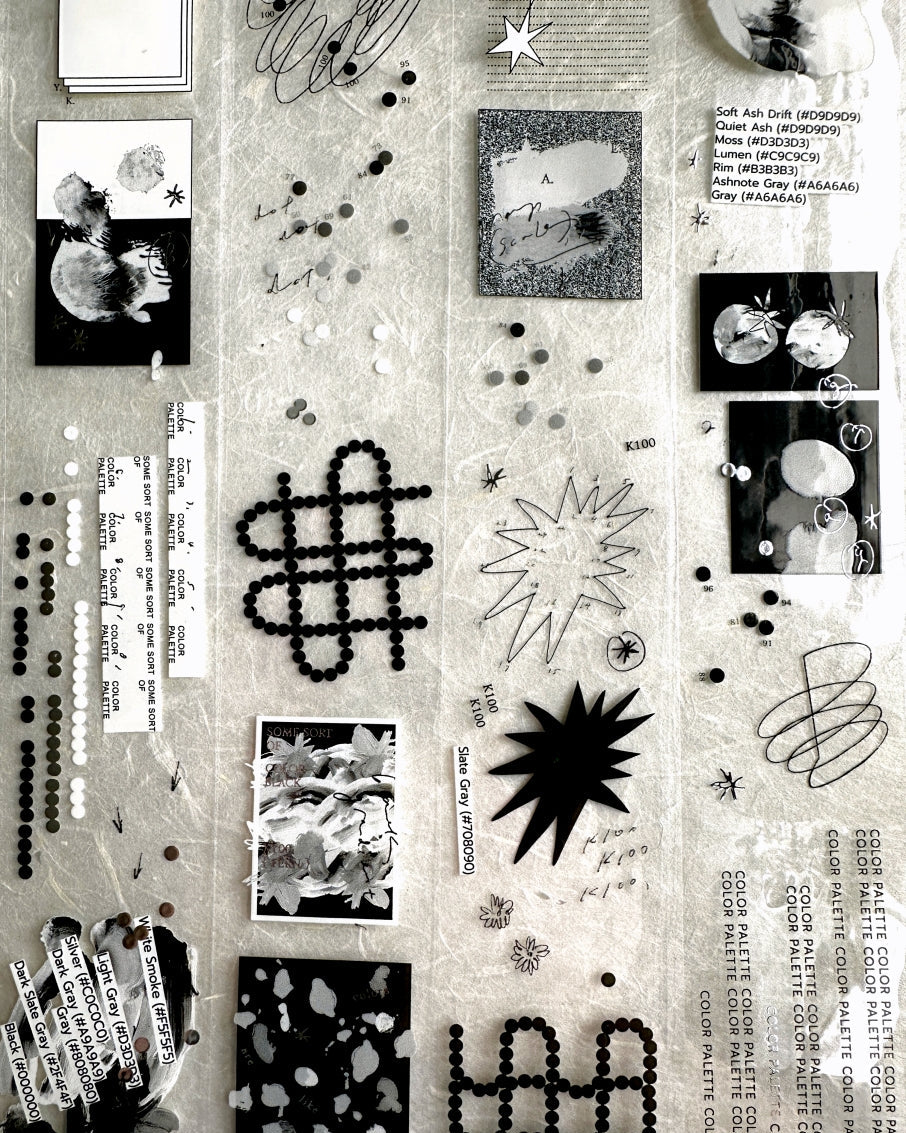 Somesortoffern - Matte Black Muted silver hot-stamped PET tape SAMPLES