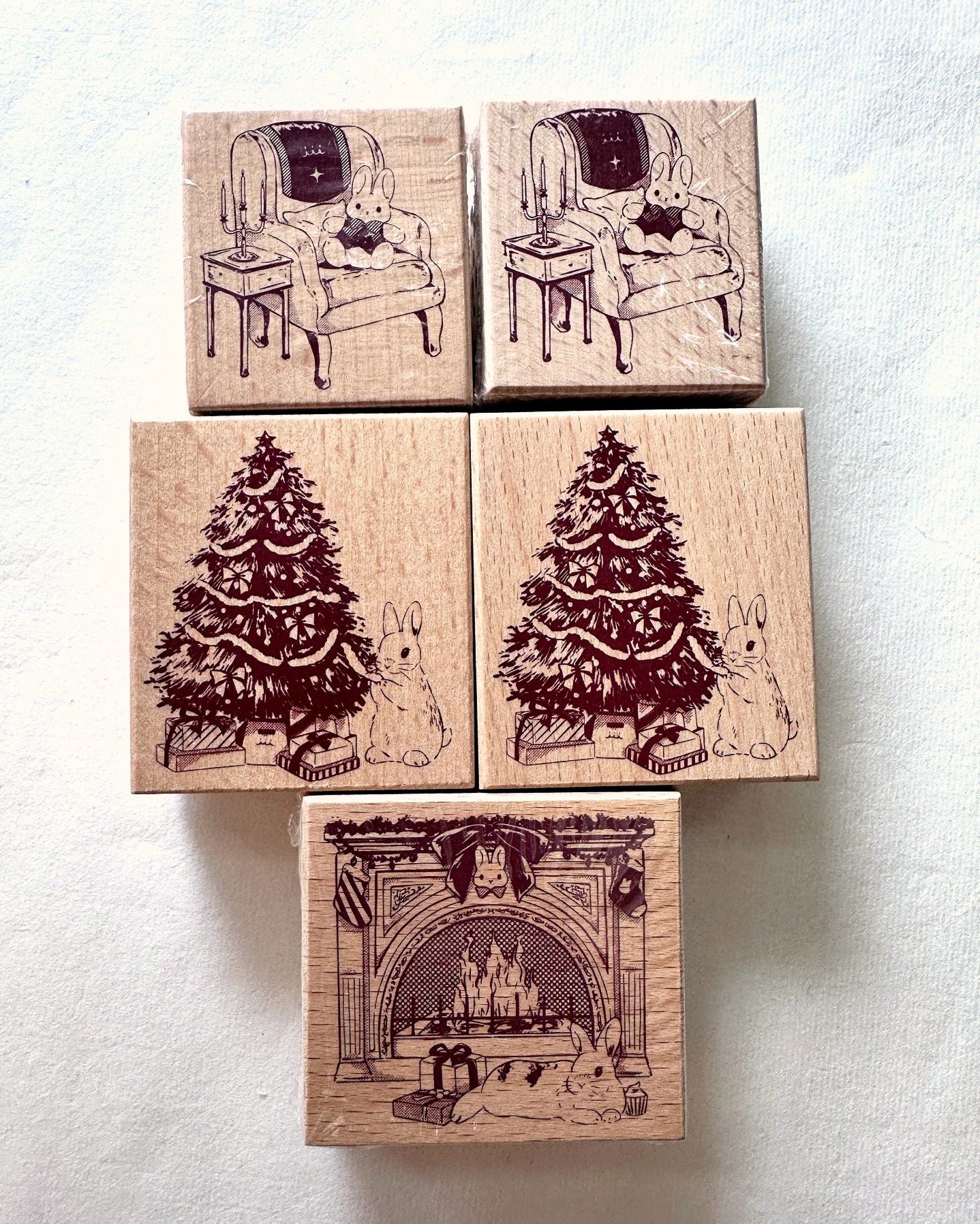KumaYankee - Christmas Bunny rubber stamps