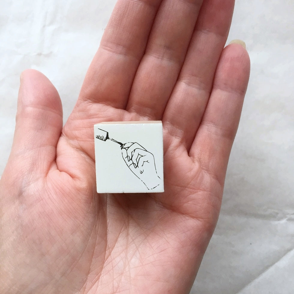 Miss Time - nail polish rubber stamp
