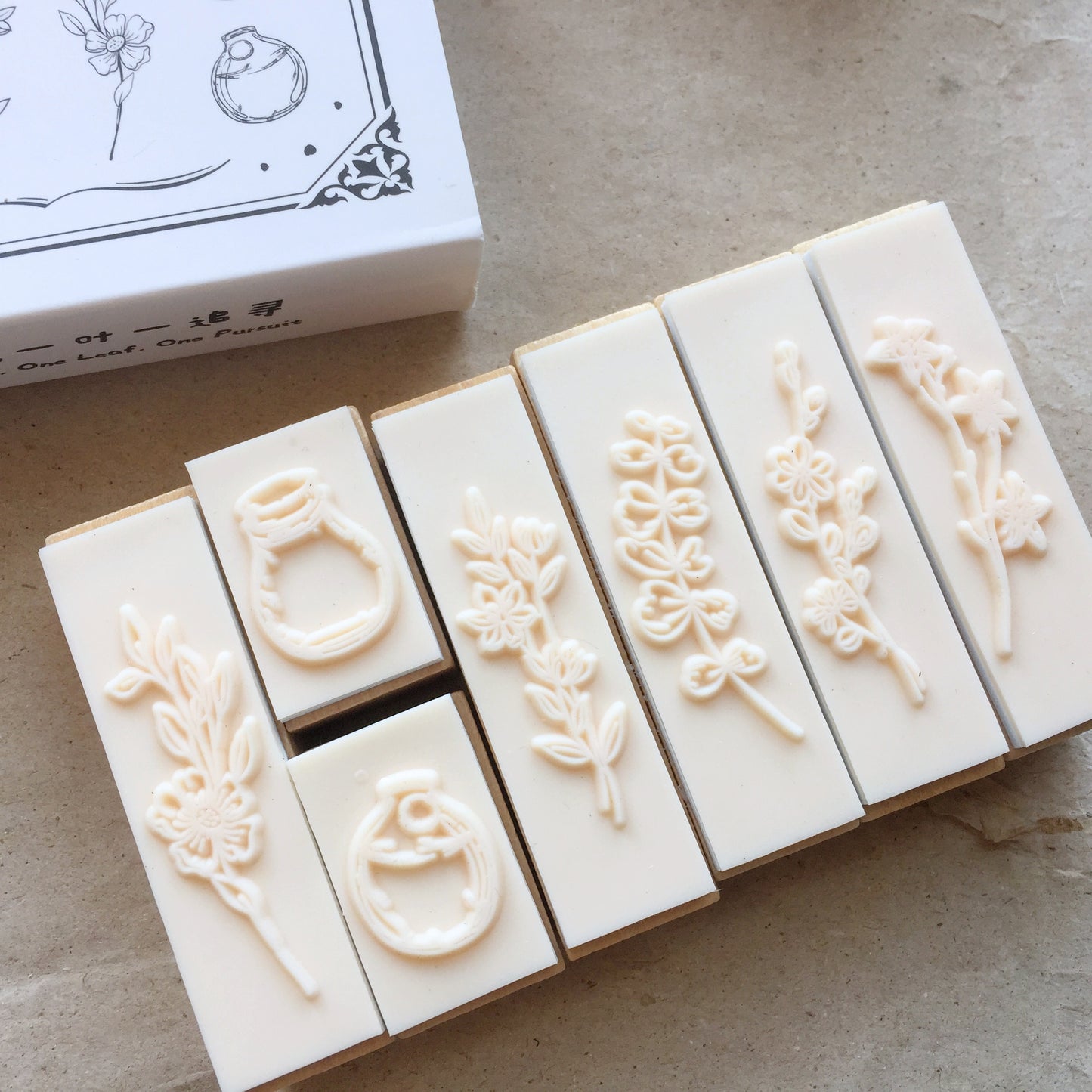 p.palette - Seeing Flowers in the Fog rubber stamps (box set)