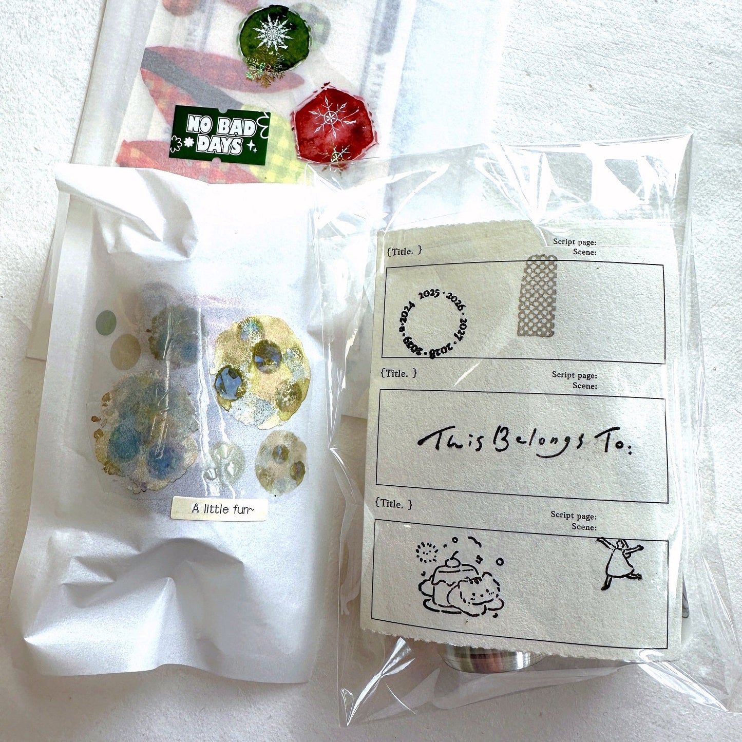 Muguang - Live a Good Life cat rubber stamps