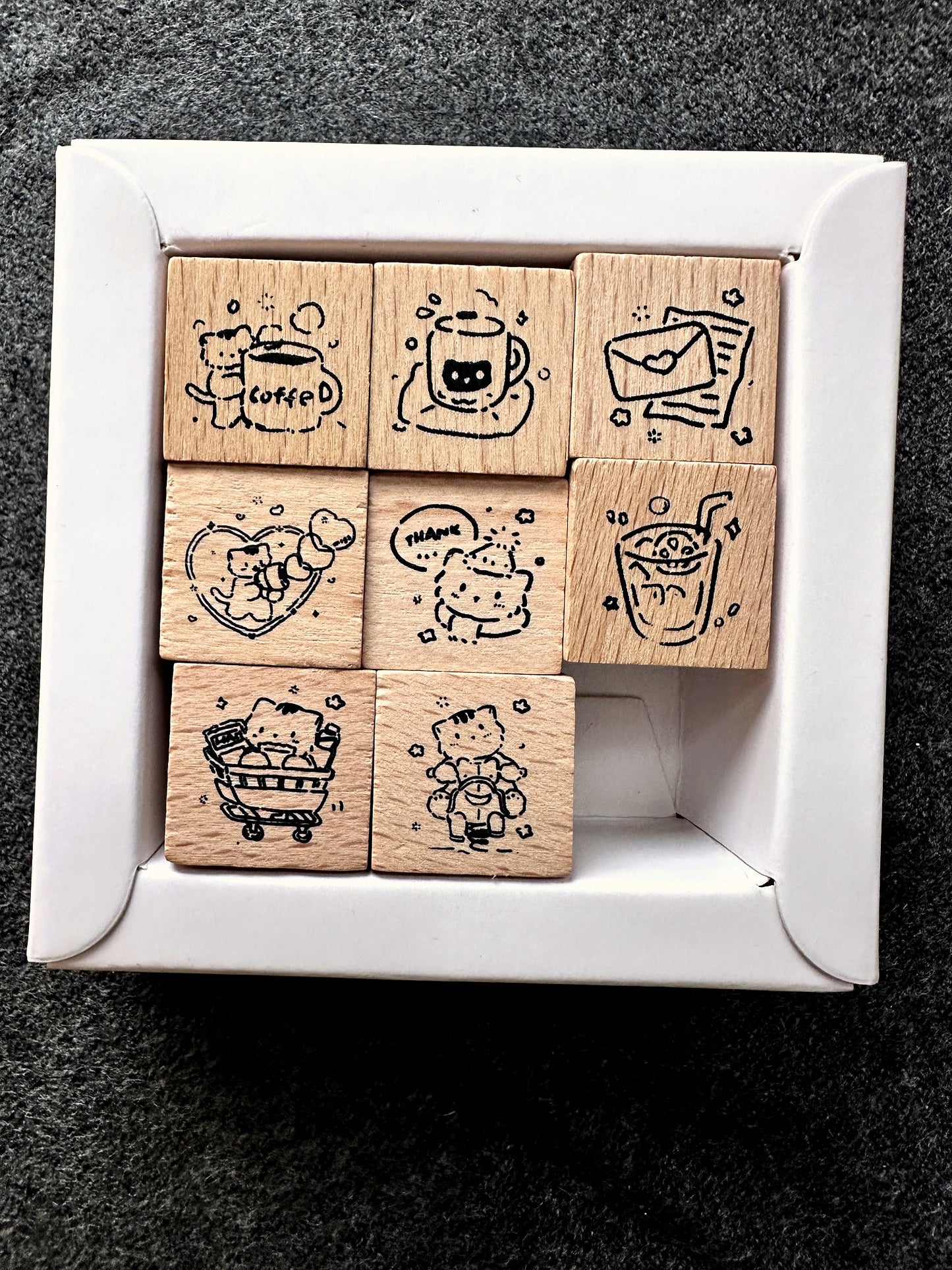 Muguang - Live a Good Life cat rubber stamps