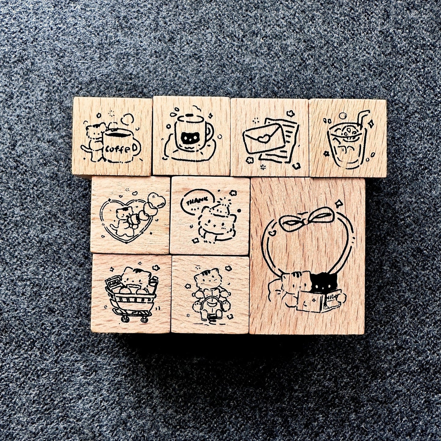 Muguang - Live a Good Life cat rubber stamps