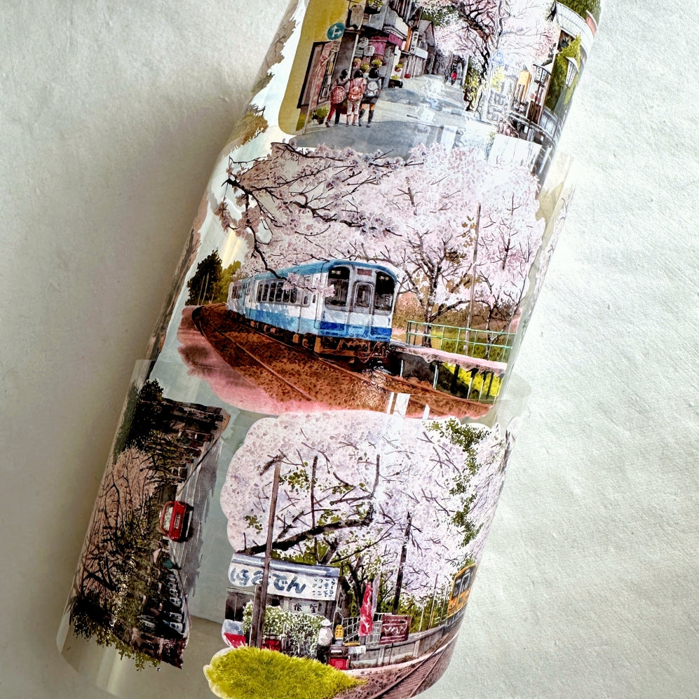 品川日-SUN - Pink Floral Fragrance 8 cm crystal ink PET tape SAMPLES