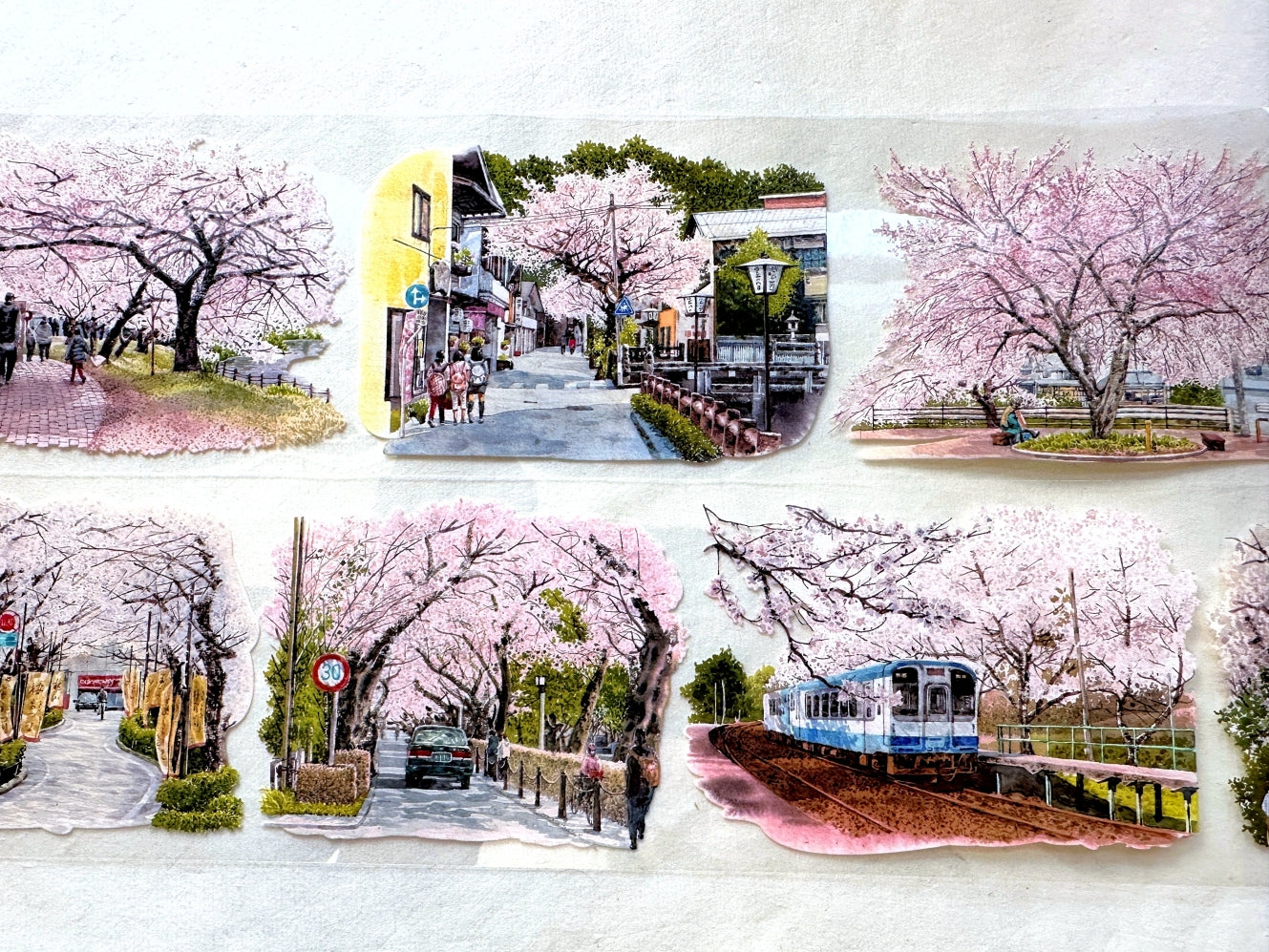 品川日-SUN - Pink Floral Fragrance 8 cm crystal ink PET tape SAMPLES
