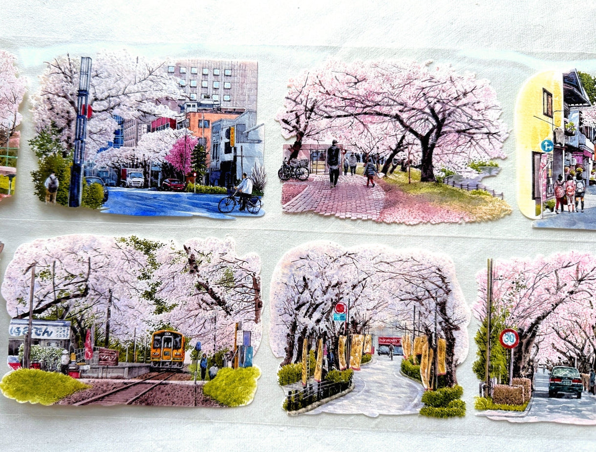品川日-SUN - Pink Floral Fragrance 8 cm crystal ink PET tape SAMPLES