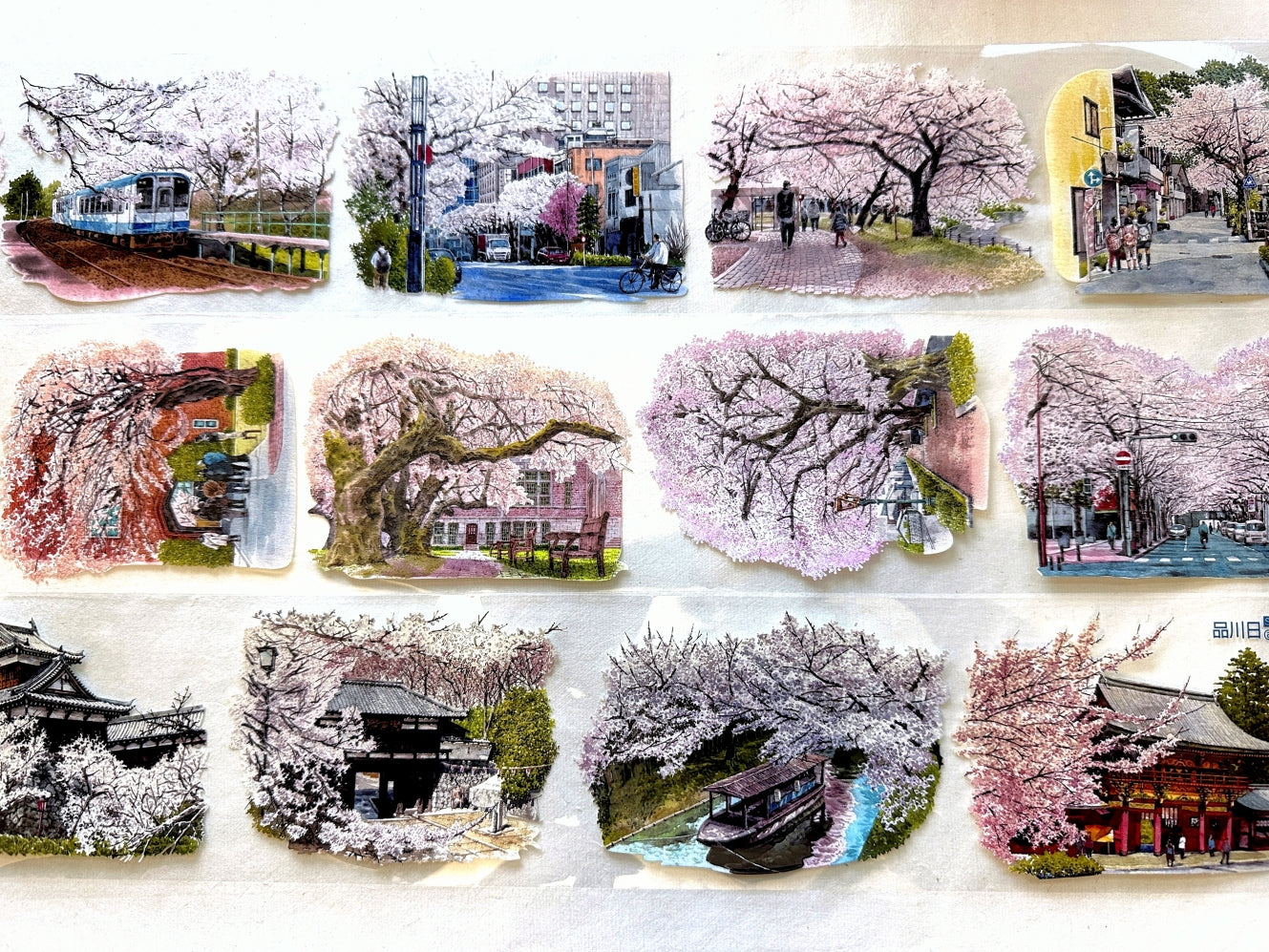 品川日-SUN - Pink Floral Fragrance 8 cm crystal ink PET tape SAMPLES
