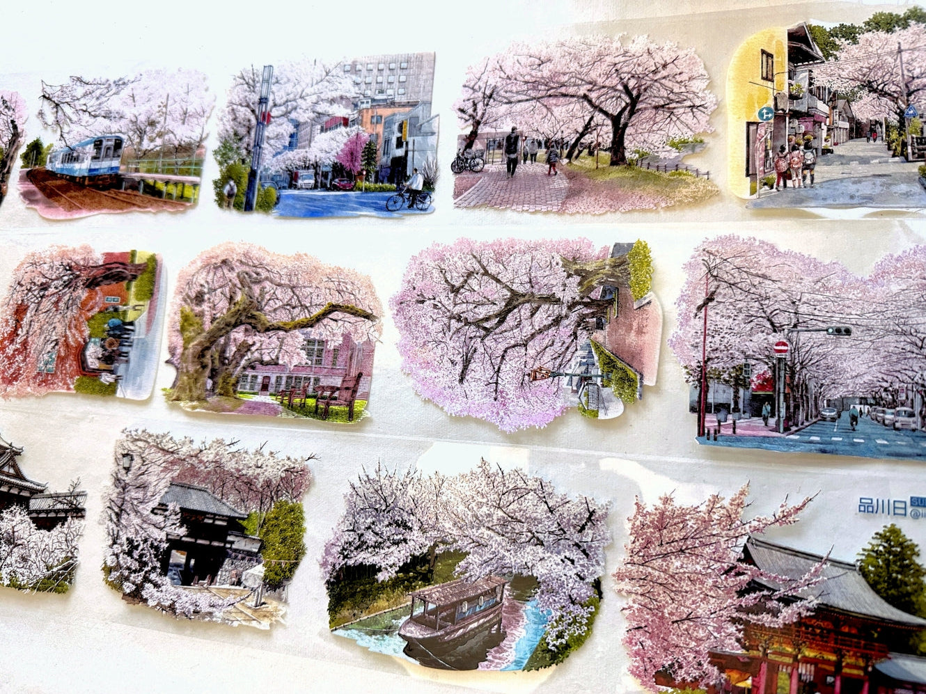 品川日-SUN - Pink Floral Fragrance 8 cm crystal ink PET tape SAMPLES