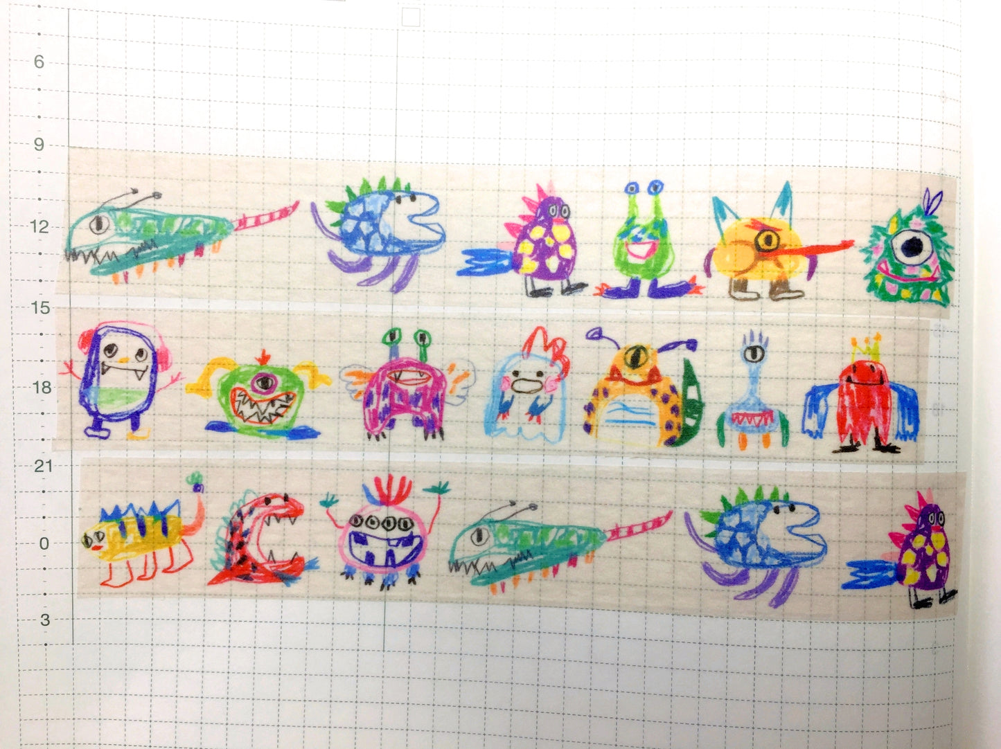 Sakay Ink - Little Monster & Mountains masking tape SAMPLES