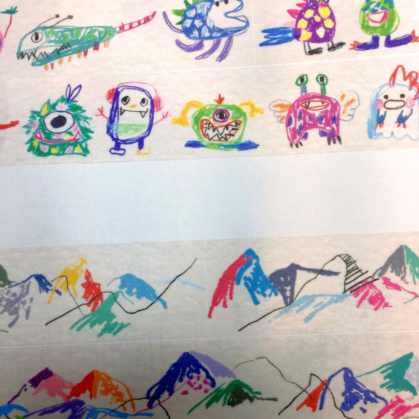 Sakay Ink - Little Monster & Mountains masking tape SAMPLES