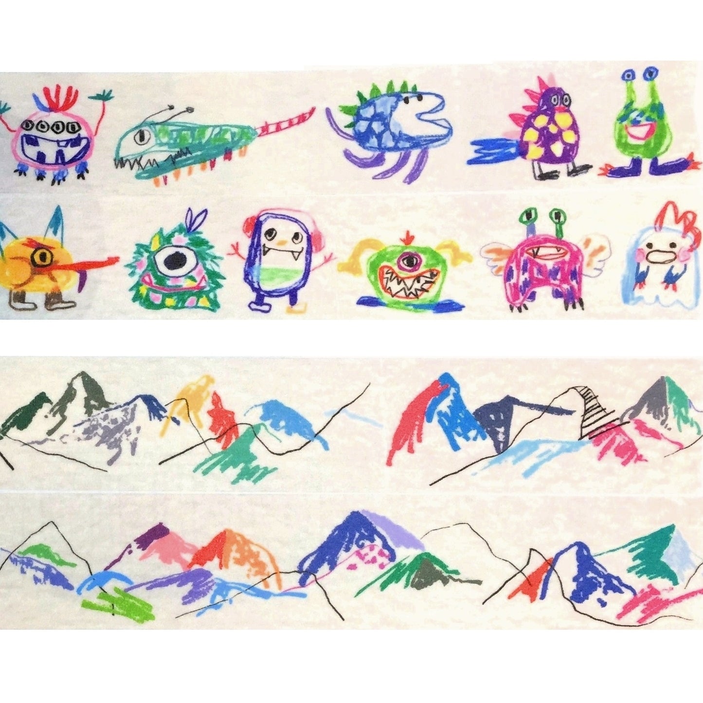 Sakay Ink - Little Monster & Mountains masking tape SAMPLES