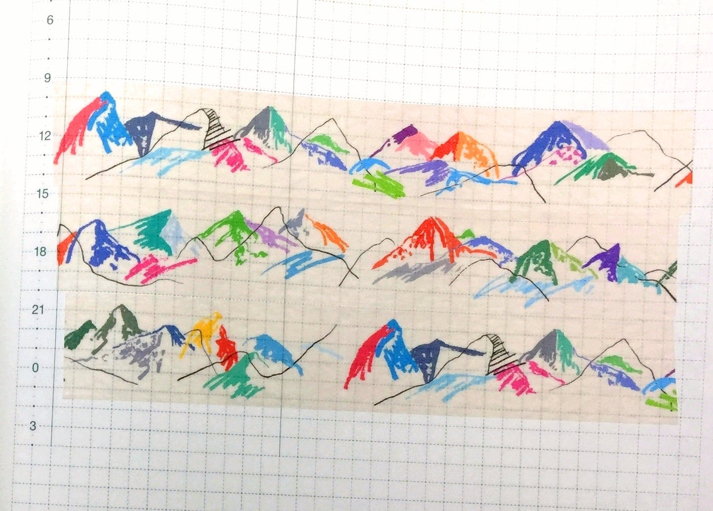 Sakay Ink - Little Monster & Mountains masking tape SAMPLES