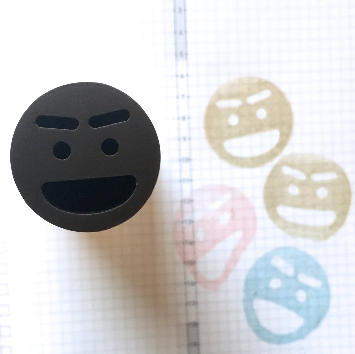 Shachihata - Emoji Face flexible rubber stamp [Pre-loved]