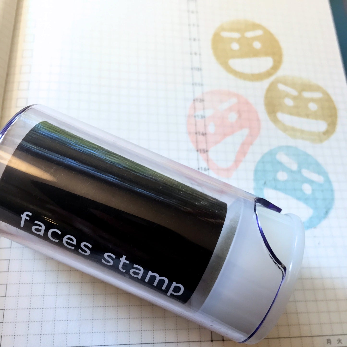 Shachihata - Emoji Face flexible rubber stamp [Pre-loved]