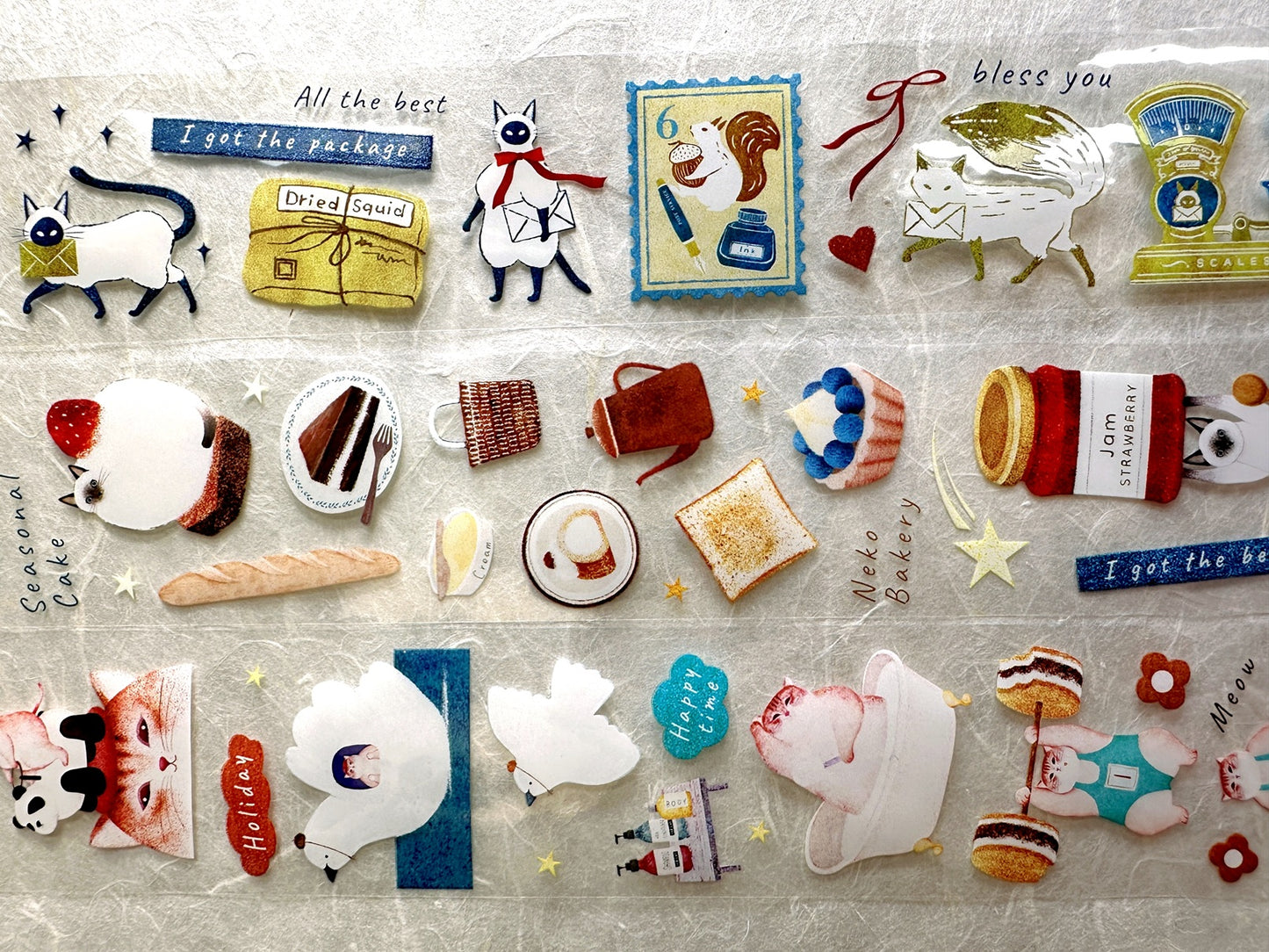 Amily Shen - set of 3 cat-themed PET tape SAMPLES