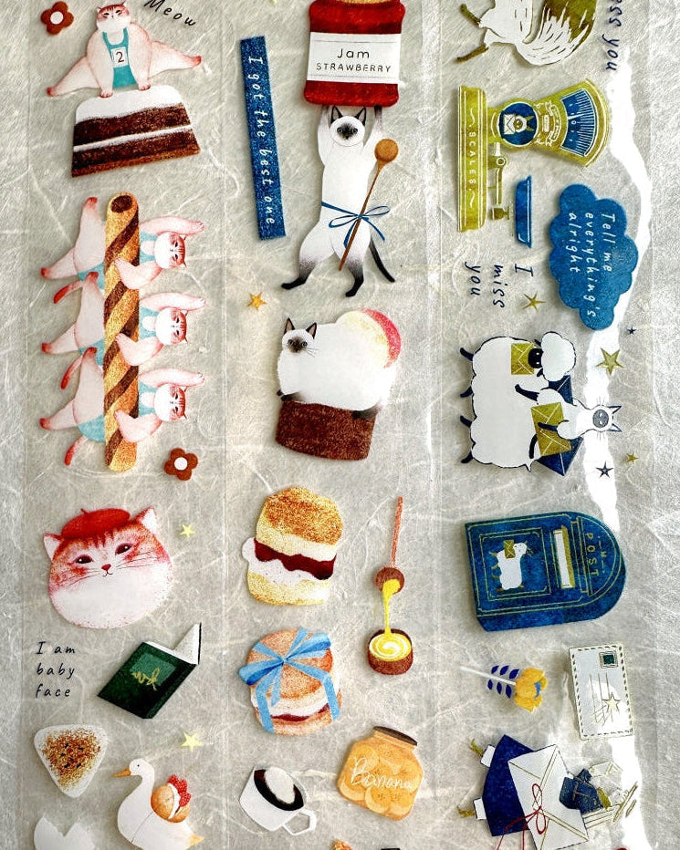 Amily Shen - set of 3 cat-themed PET tape SAMPLES