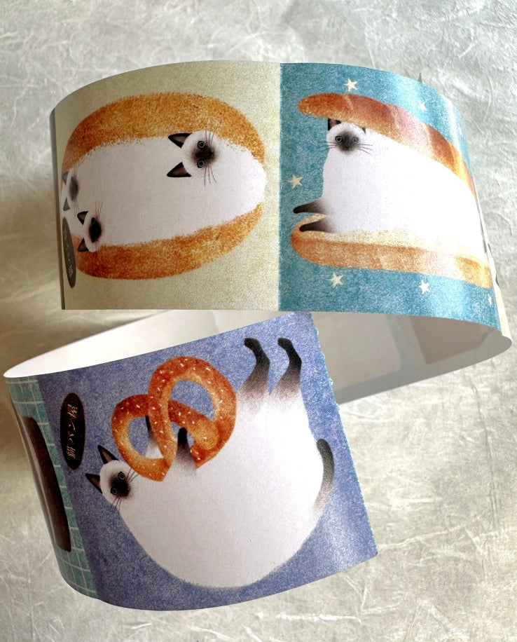 Amily Shen - Siamese Cat Bakery writable perforated memo tape SAMPLES