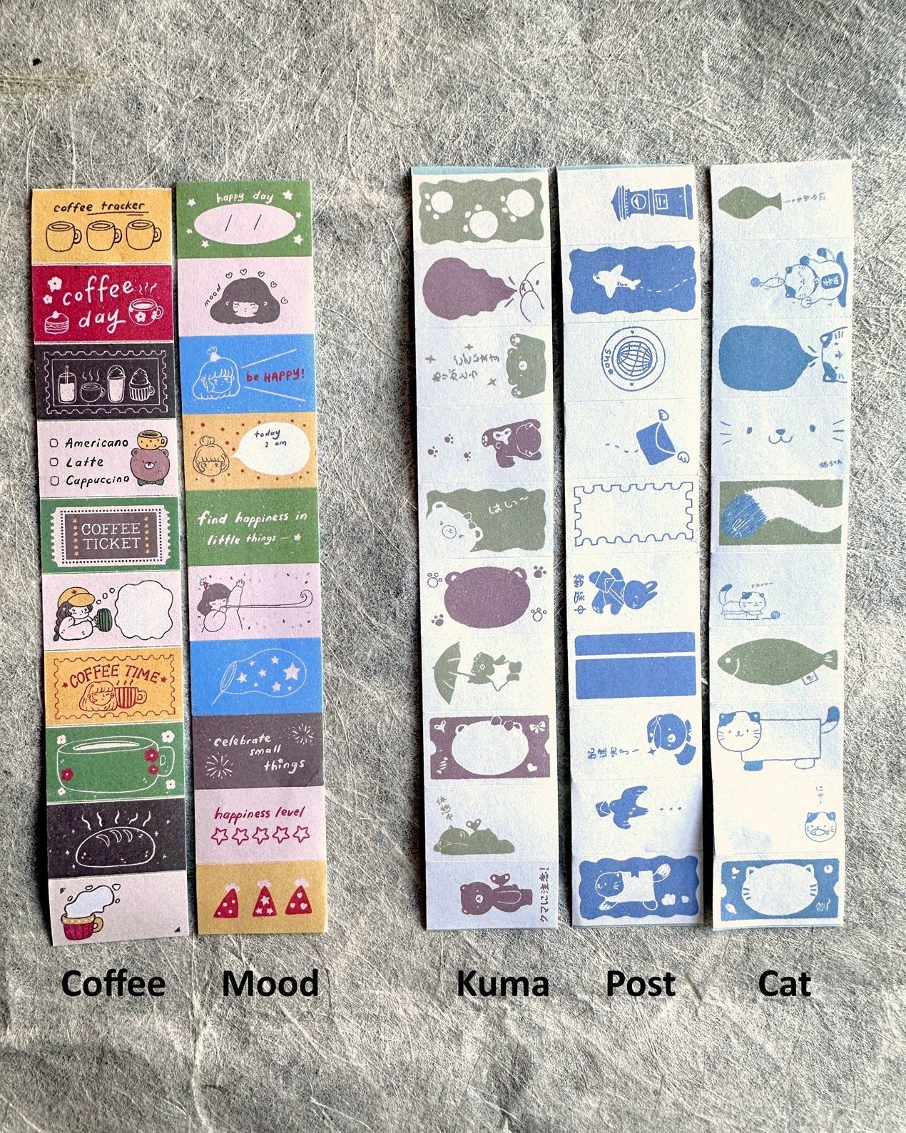 Shō Little Happiness - five label sticker rolls SAMPLES