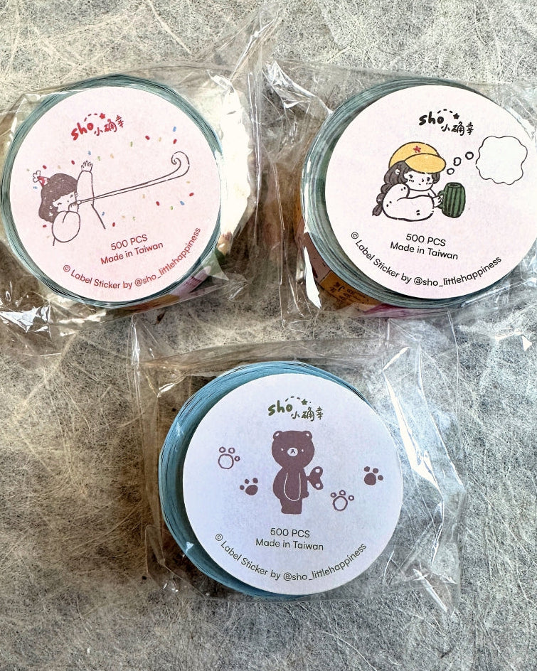 Shō Little Happiness - five label sticker rolls SAMPLES