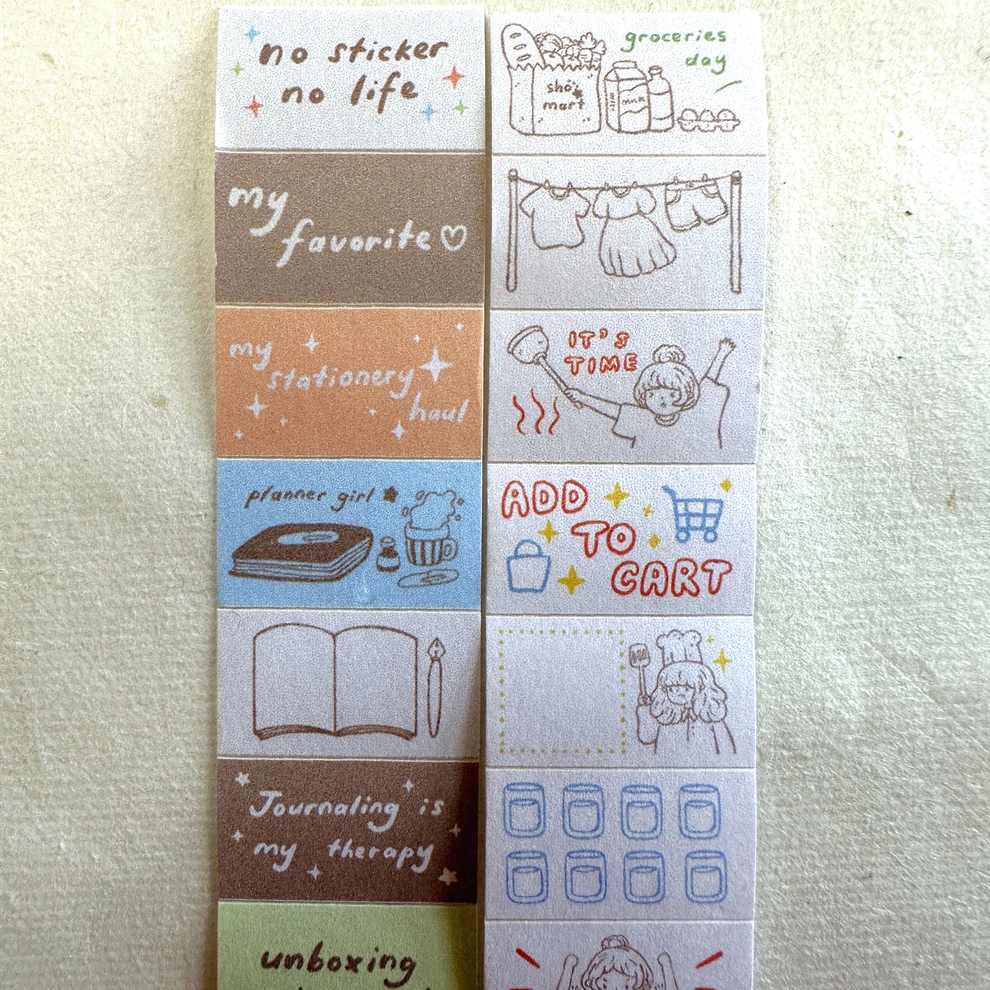 Shō Little Happiness - Stationery Lover & Daily Life label sticker roll SAMPLES