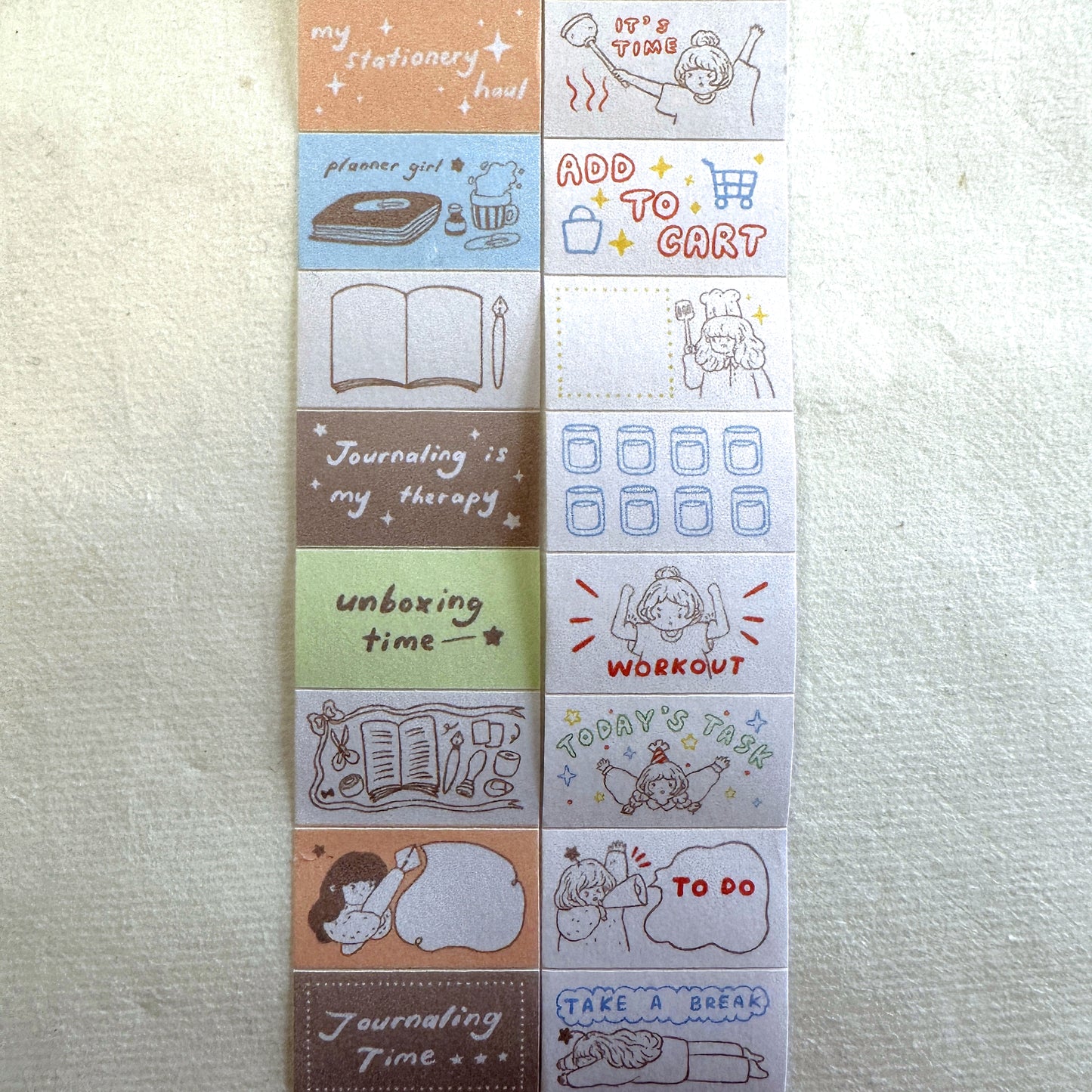 Shō Little Happiness - Stationery Lover & Daily Life label sticker roll SAMPLES