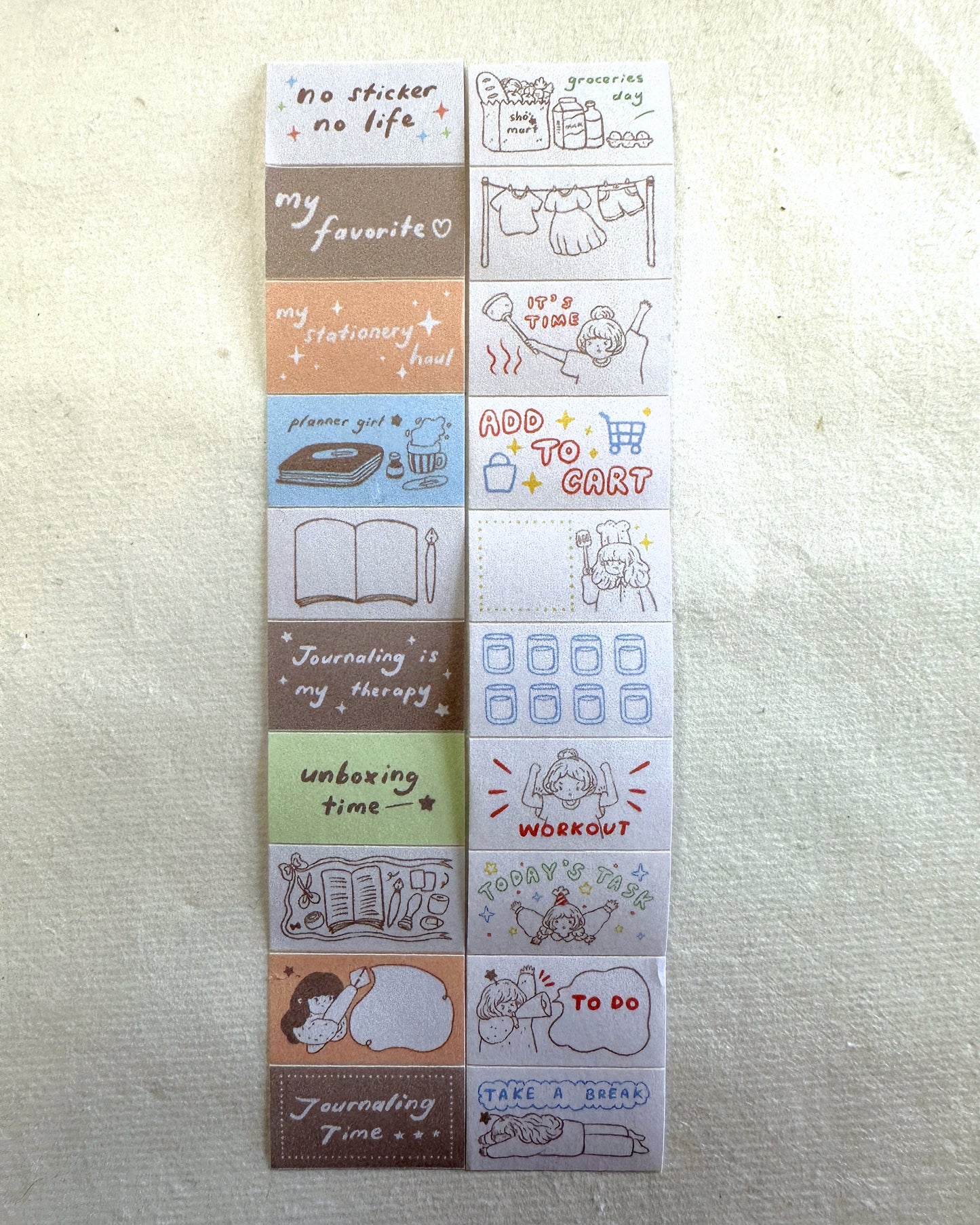 Shō Little Happiness - Stationery Lover & Daily Life label sticker roll SAMPLES