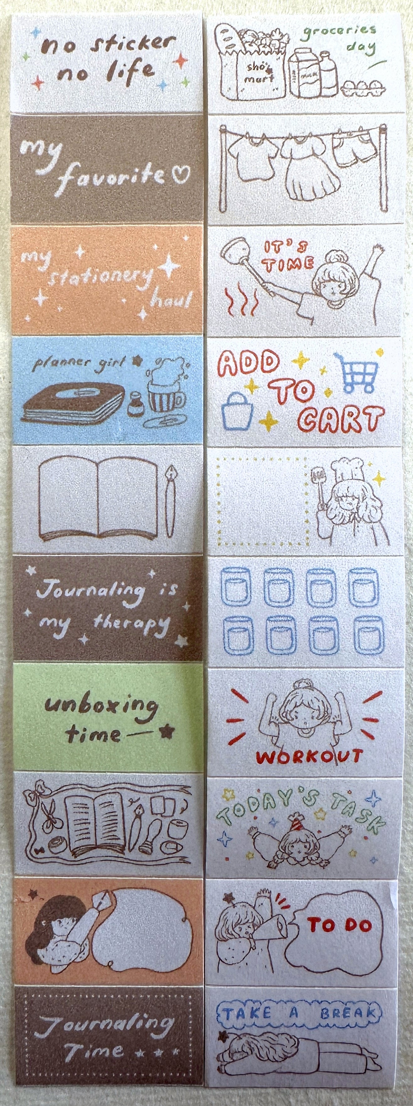 Shō Little Happiness - Stationery Lover & Daily Life label sticker roll SAMPLES