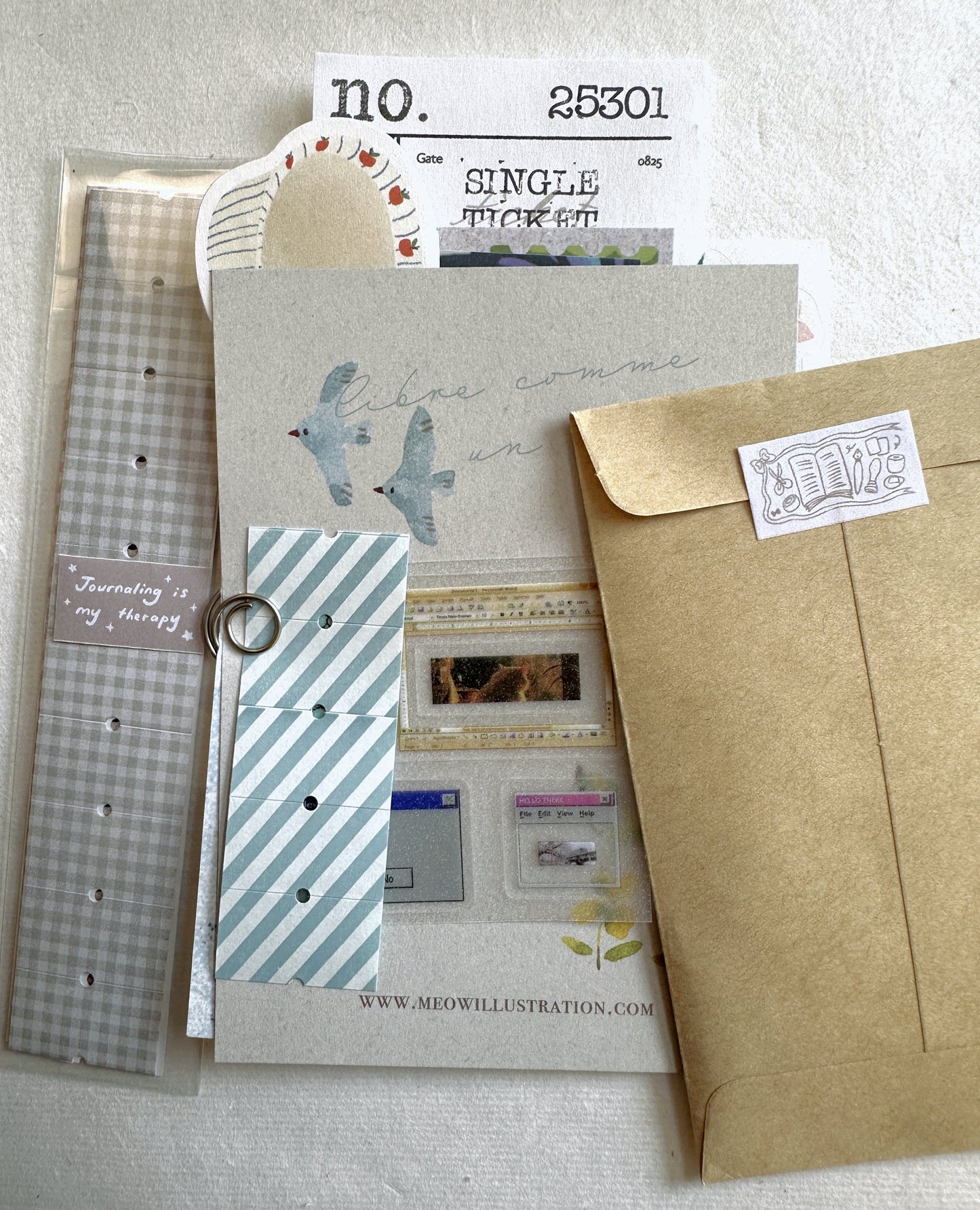 Shō Little Happiness - Stationery Lover & Daily Life label sticker roll SAMPLES