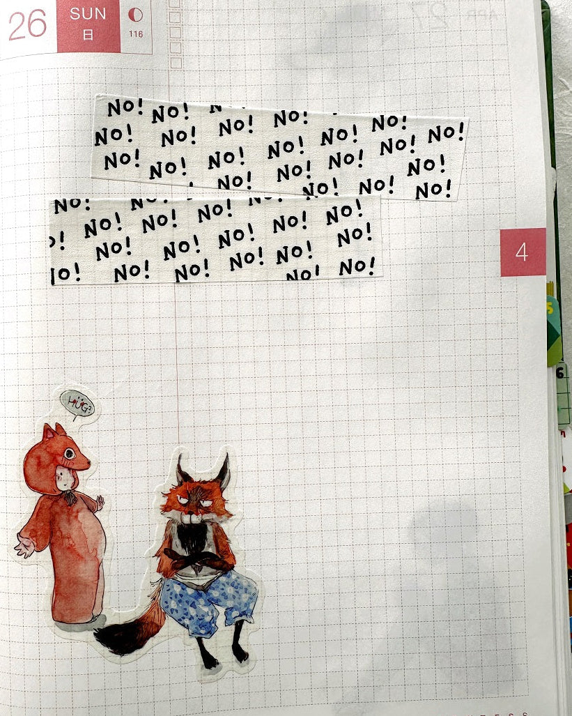 shō Little Happiness - No! No! washi tape SAMPLES