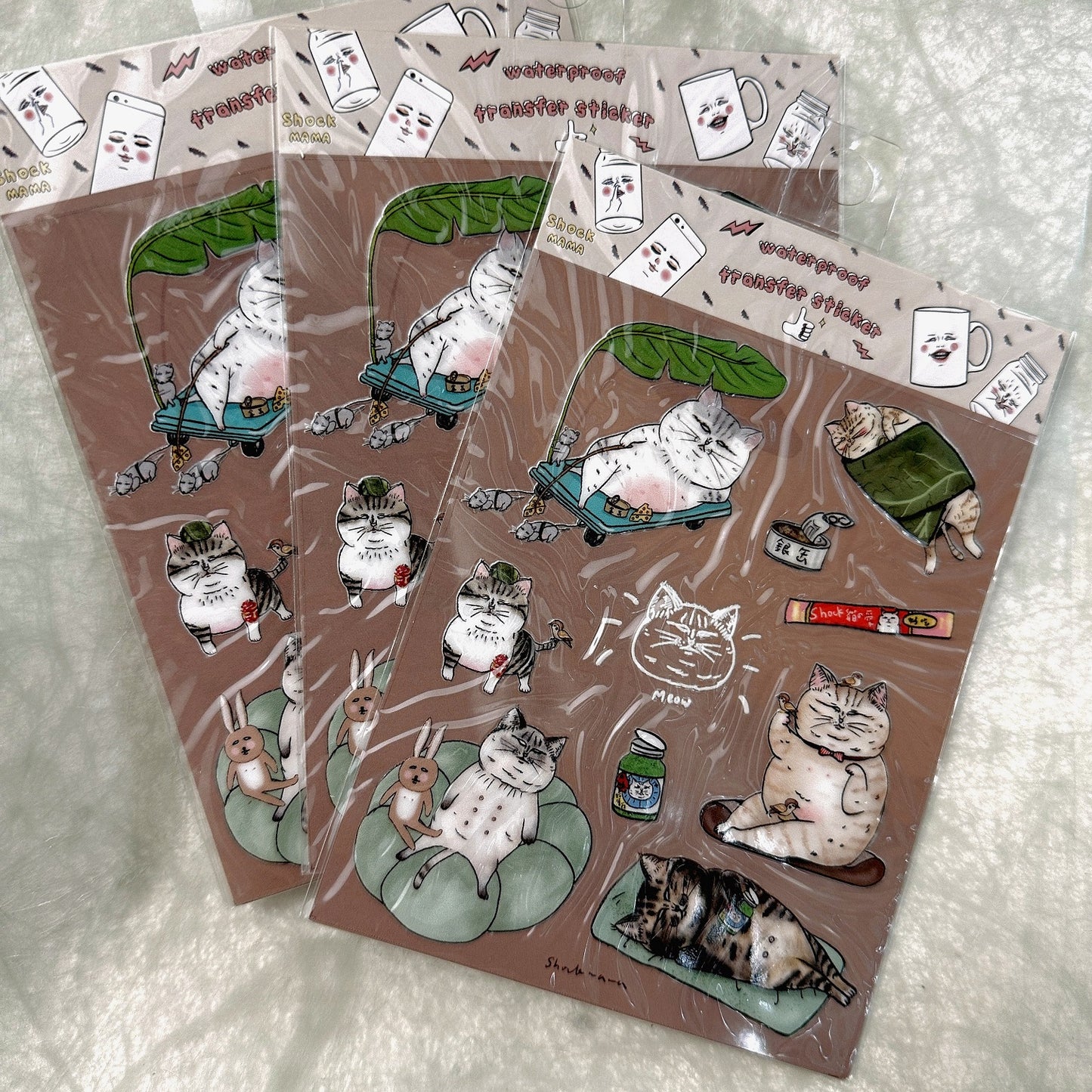 Shock Mama - Danding Life cat waterproof crystal transfer stickers