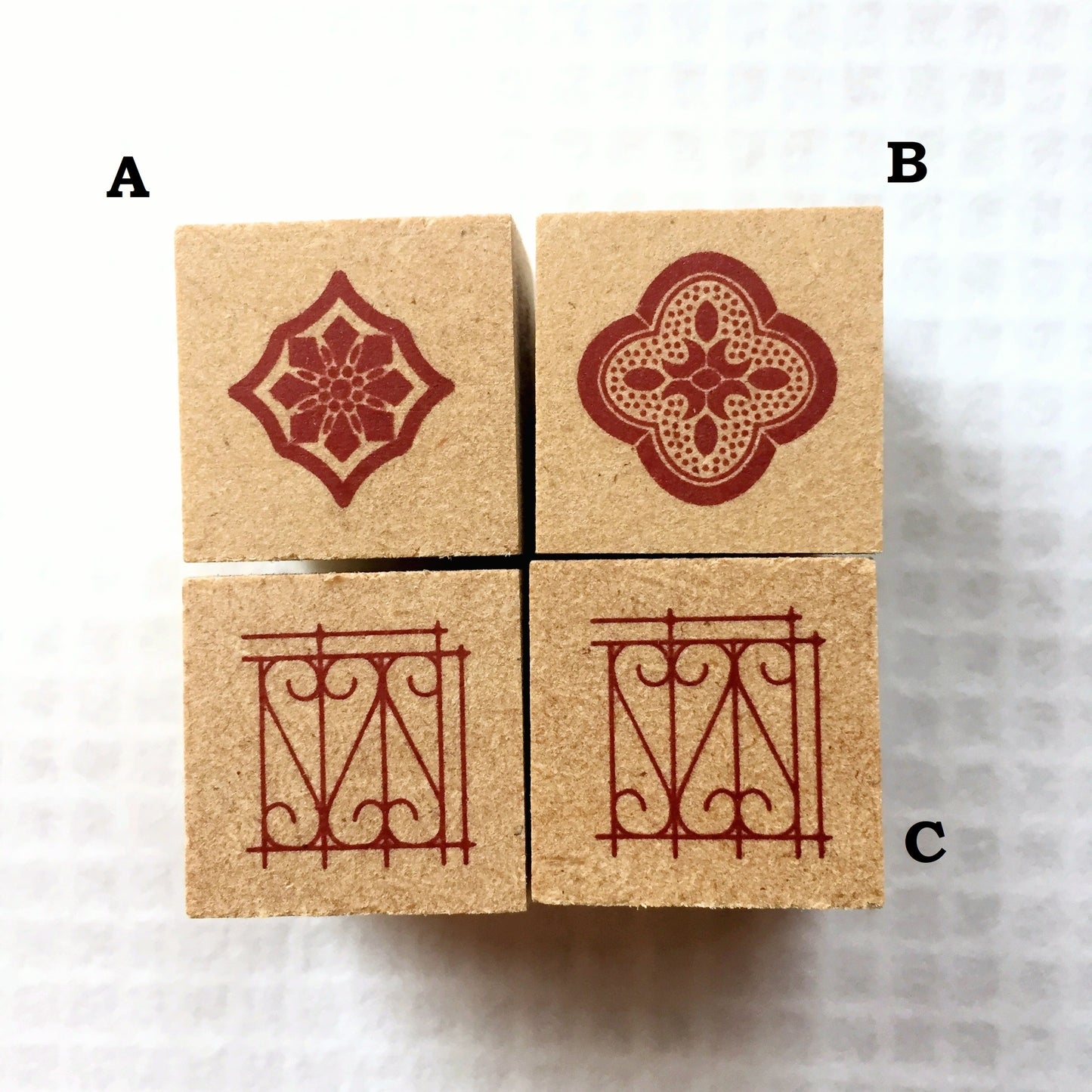 Somesortoffern - Tile pattern mini rubber stamps (gachapon)