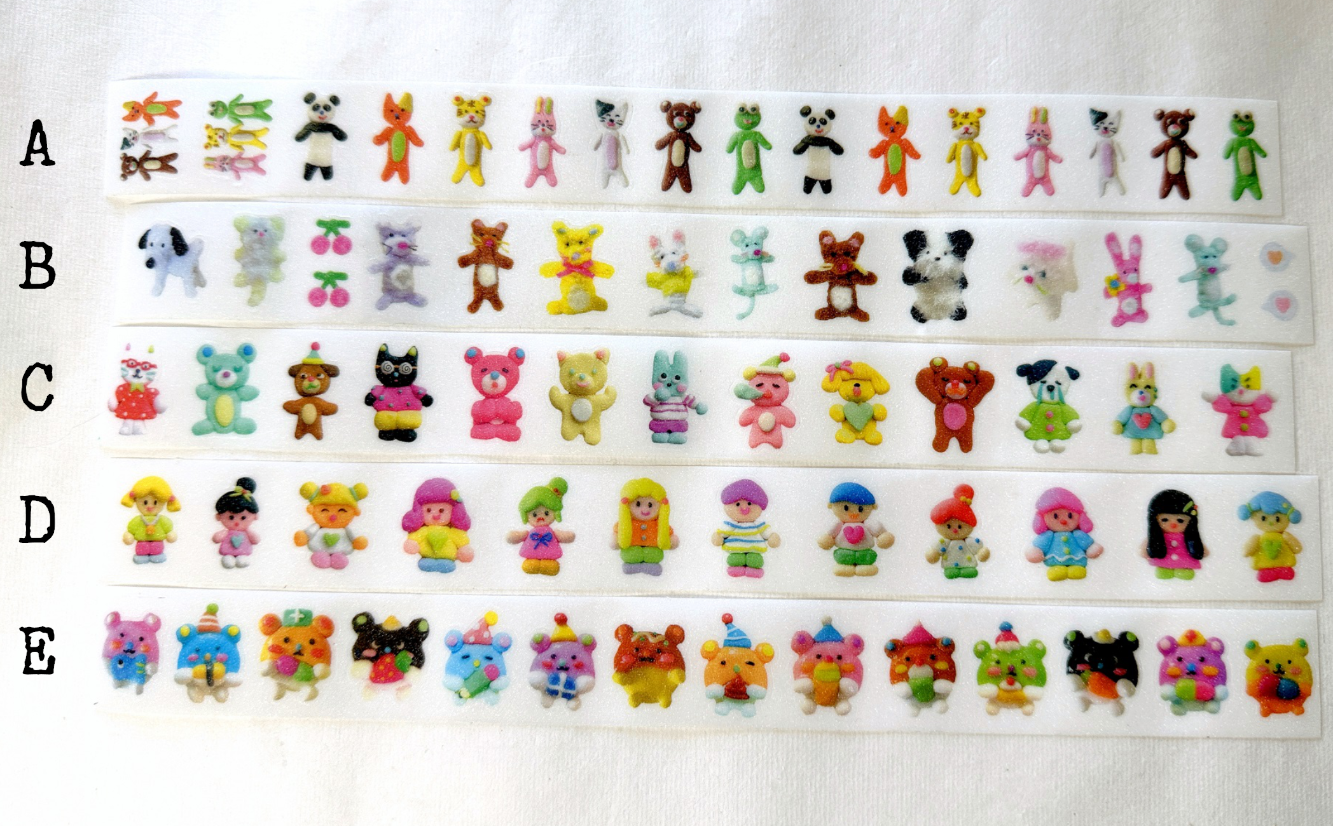 Sosom Room - cute critters kiss-cut glitter PET tape SAMPLES
