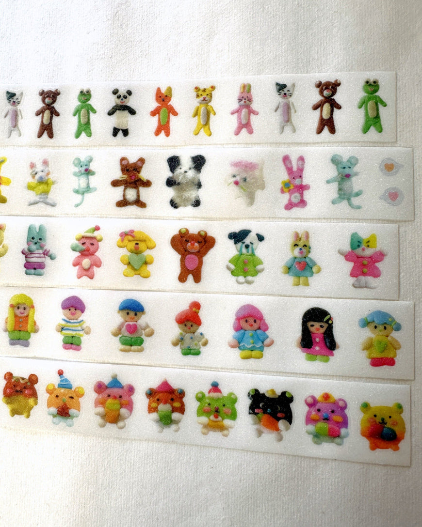 Sosom Room - cute critters kiss-cut glitter PET tape SAMPLES