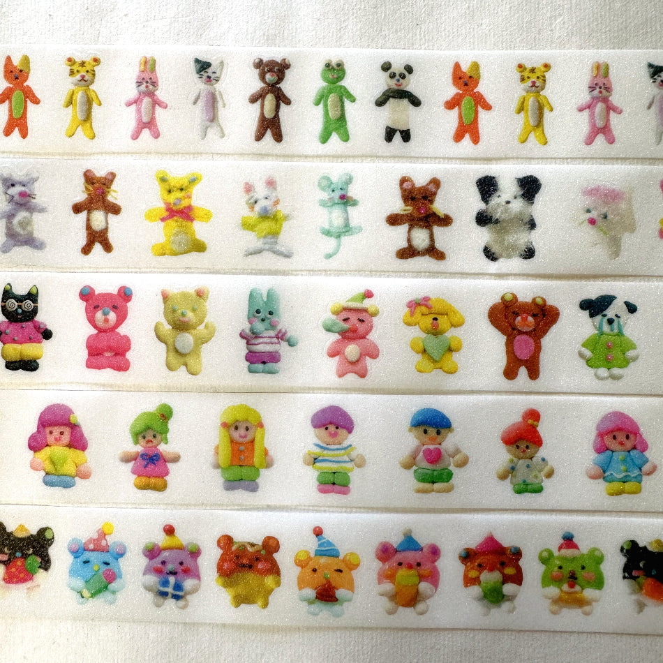 Sosom Room - cute critters kiss-cut glitter PET tape SAMPLES