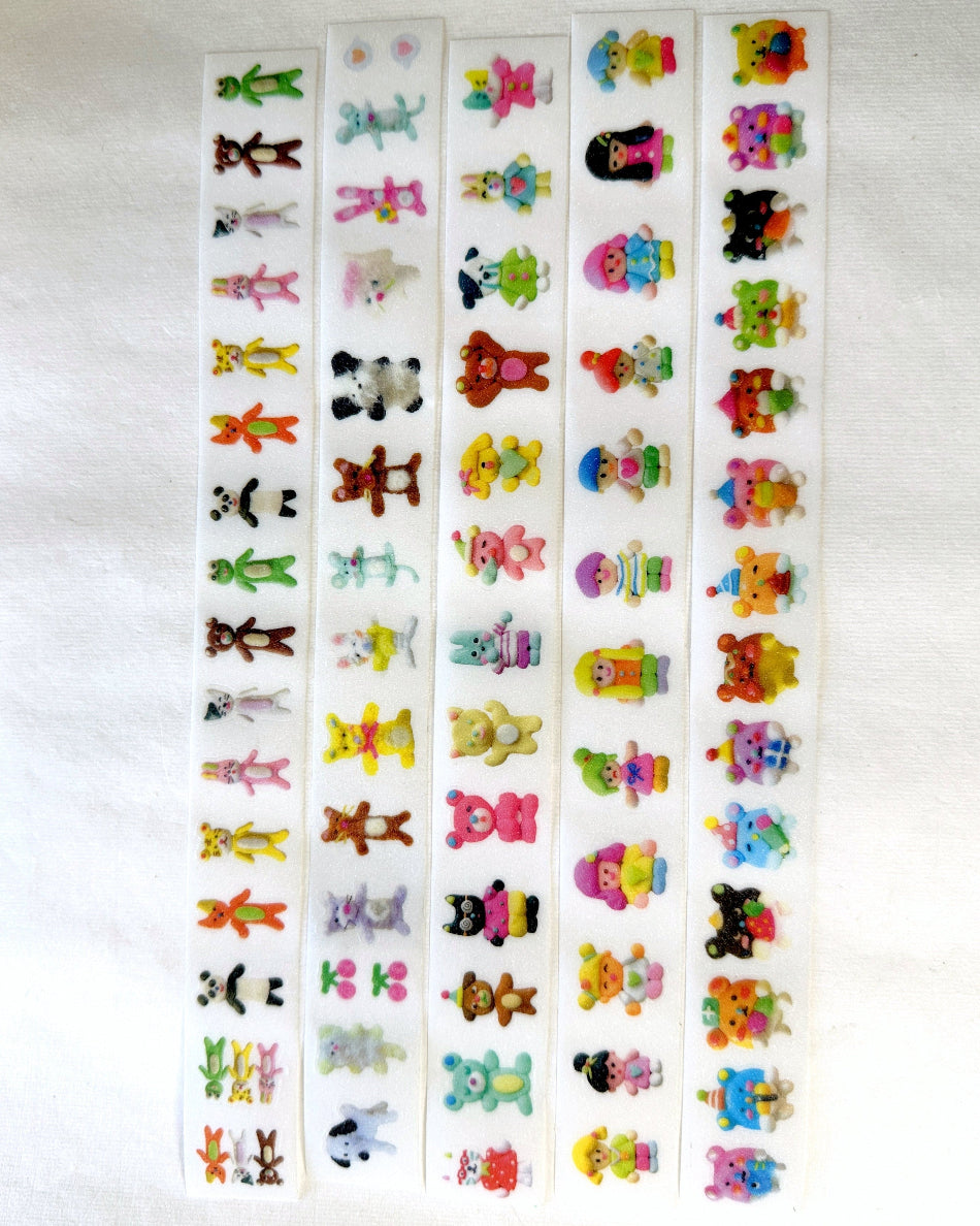 Sosom Room - cute critters kiss-cut glitter PET tape SAMPLES
