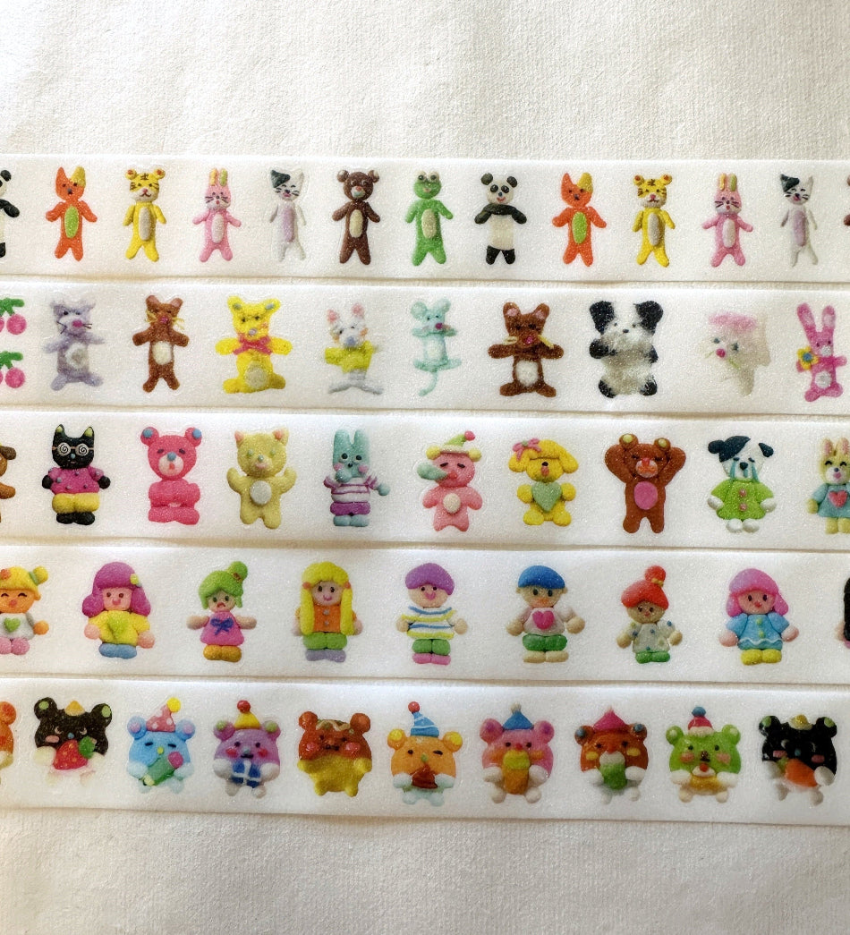 Sosom Room - cute critters kiss-cut glitter PET tape SAMPLES