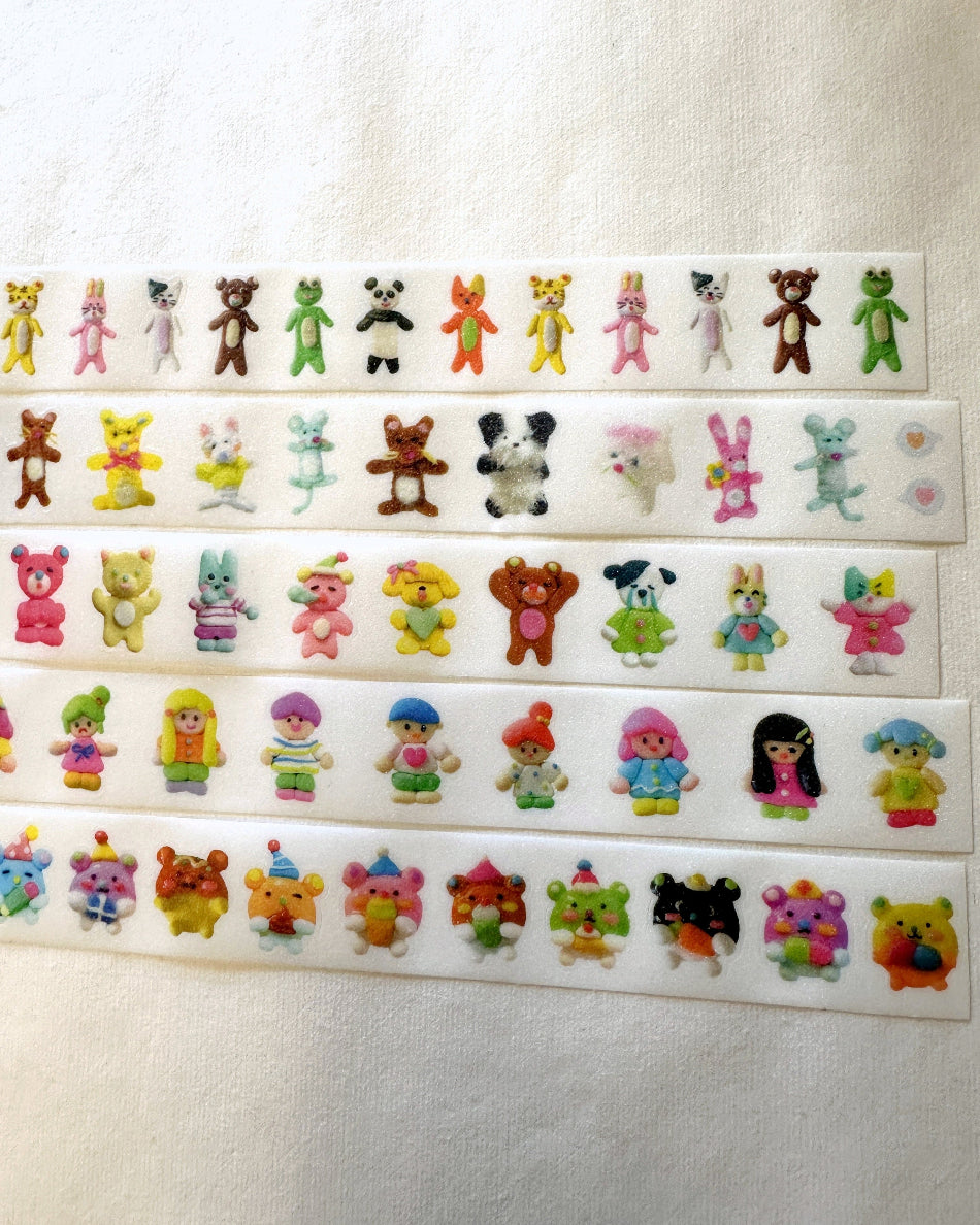 Sosom Room - cute critters kiss-cut glitter PET tape SAMPLES