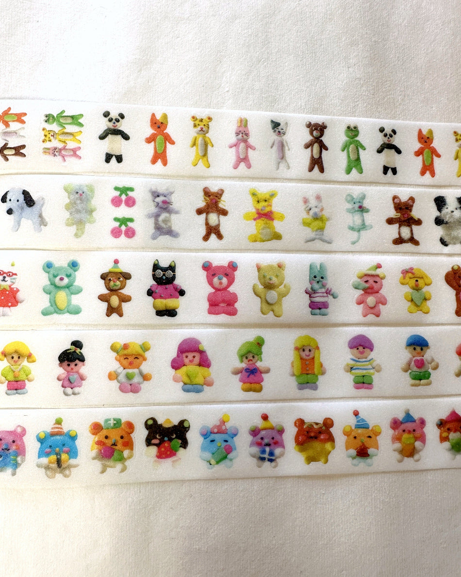 Sosom Room - cute critters kiss-cut glitter PET tape SAMPLES