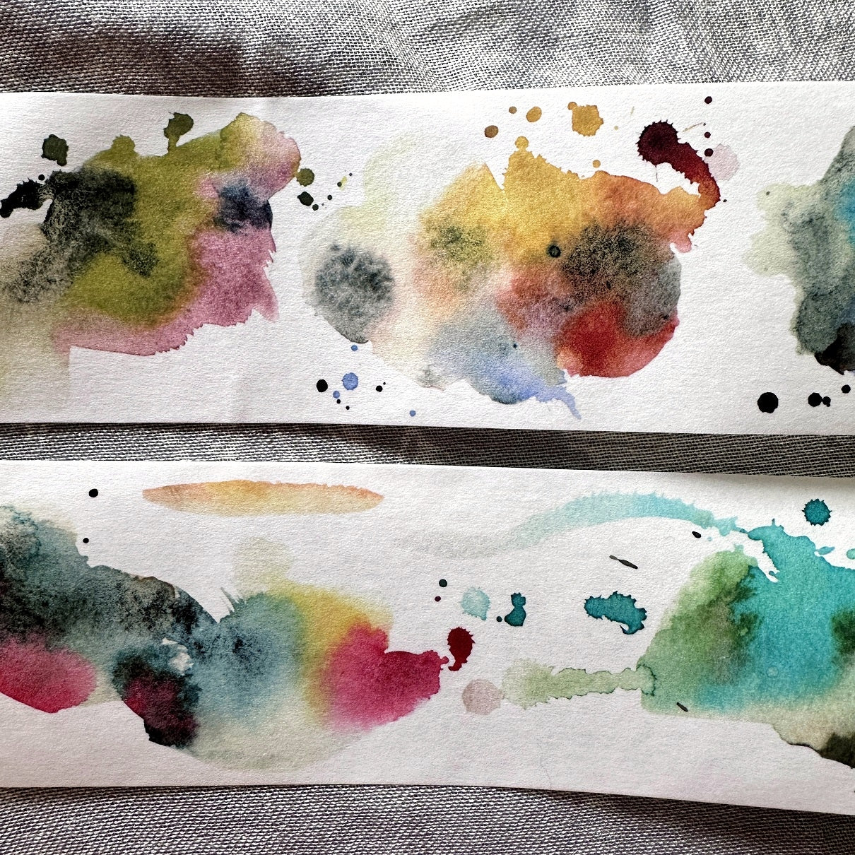Watercolor mixing washi tape (6 cm x 200 cm) SAMPLES