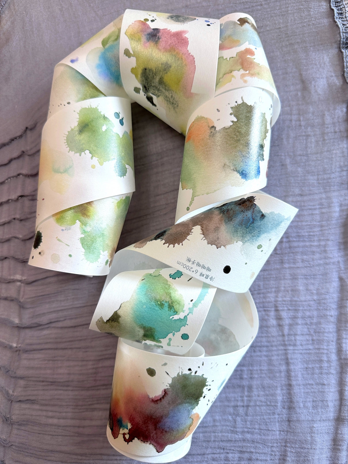 Watercolor mixing washi tape (6 cm x 200 cm) SAMPLES