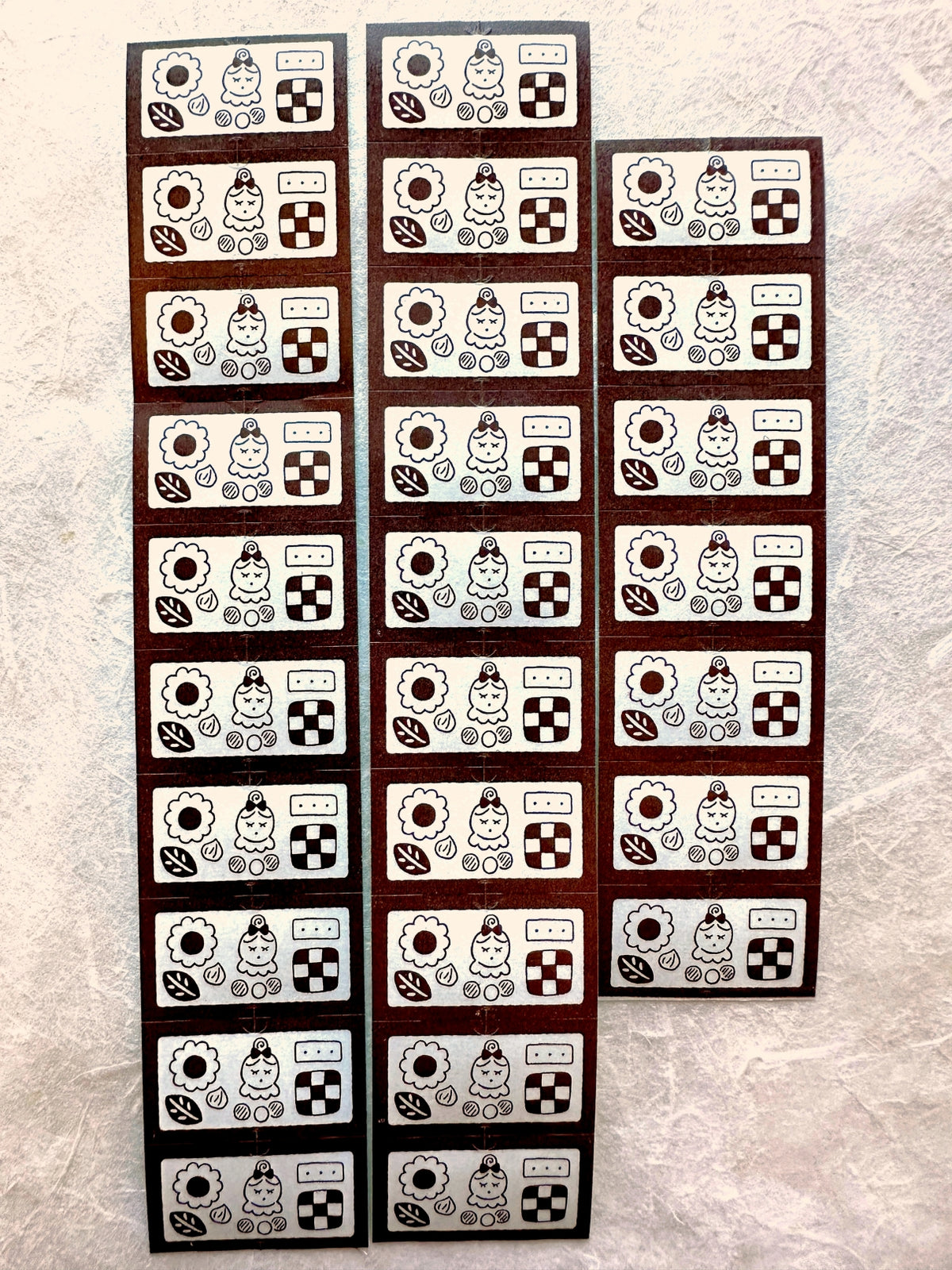 Stamp Marche - Cookie Brown label sticker roll SAMPLES