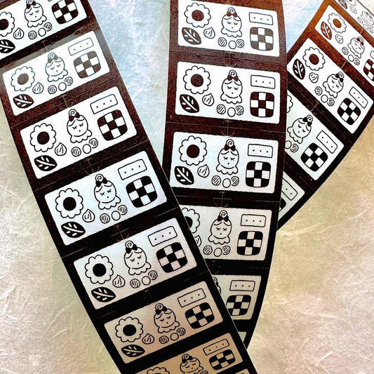 Stamp Marche - Cookie Brown label sticker roll SAMPLES