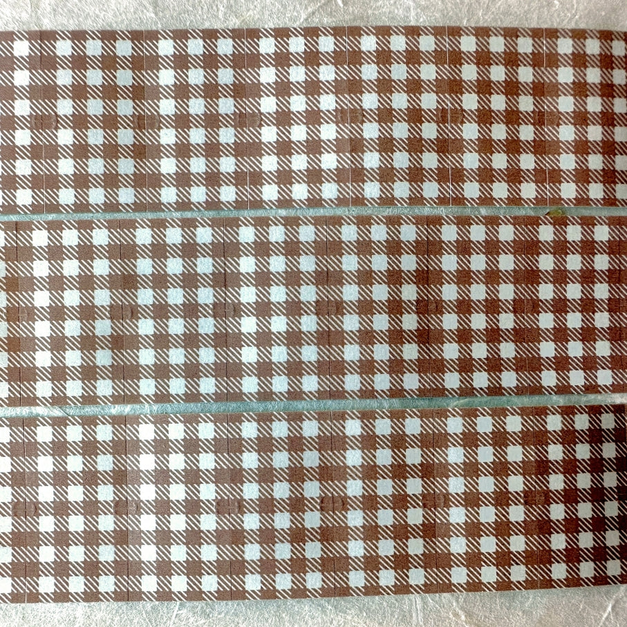 Stamp Marche - Gingham Check label sticker rolls SAMPLES