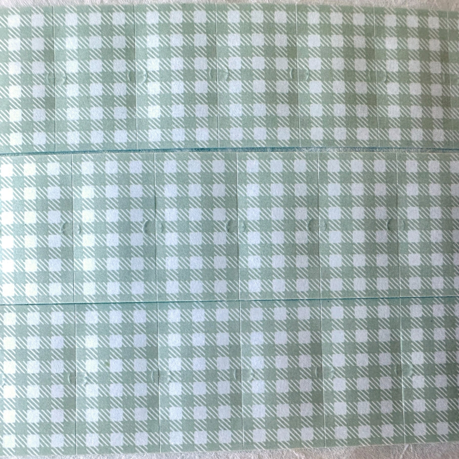 Stamp Marche - Gingham Check label sticker rolls SAMPLES