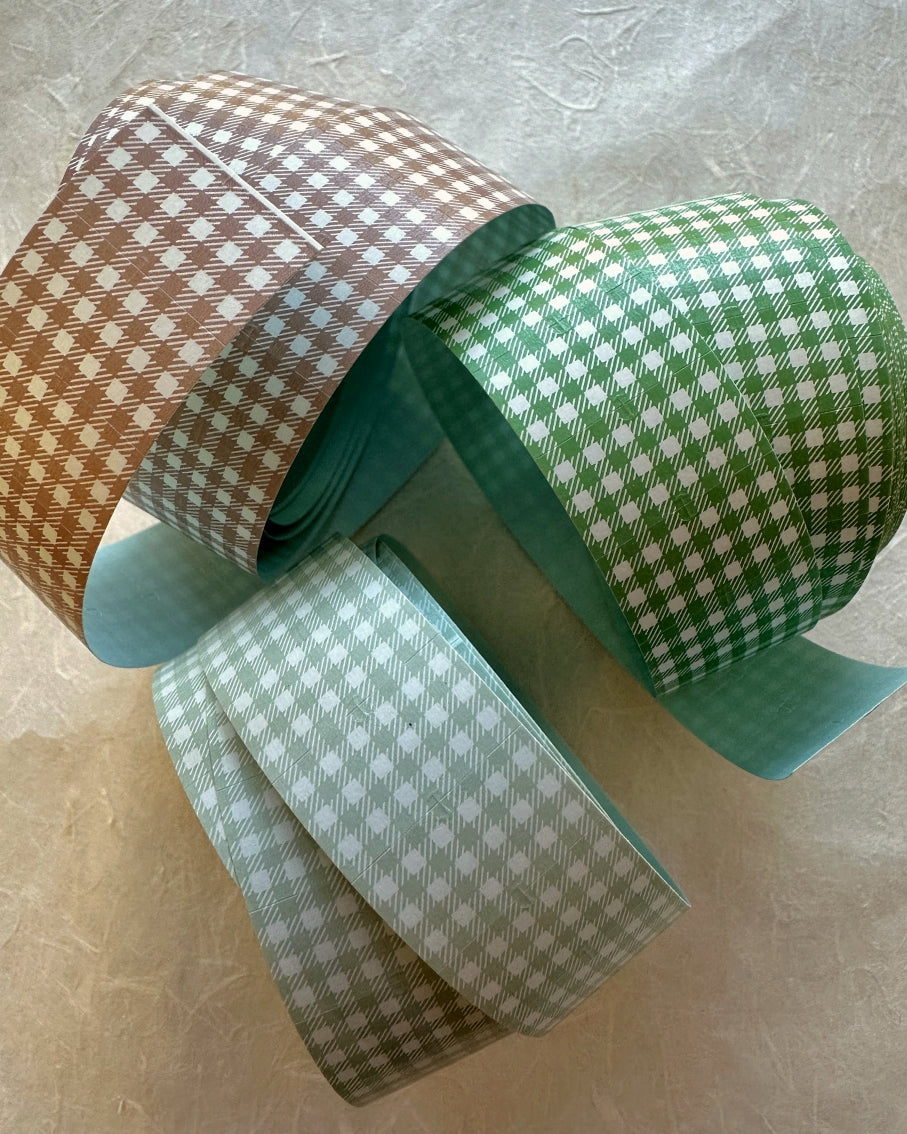 Stamp Marche - Gingham Check label sticker rolls SAMPLES