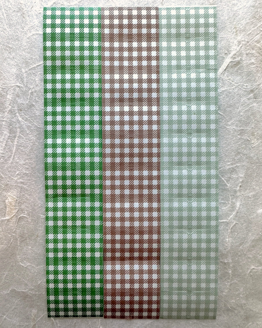 Stamp Marche - Gingham Check label sticker rolls SAMPLES